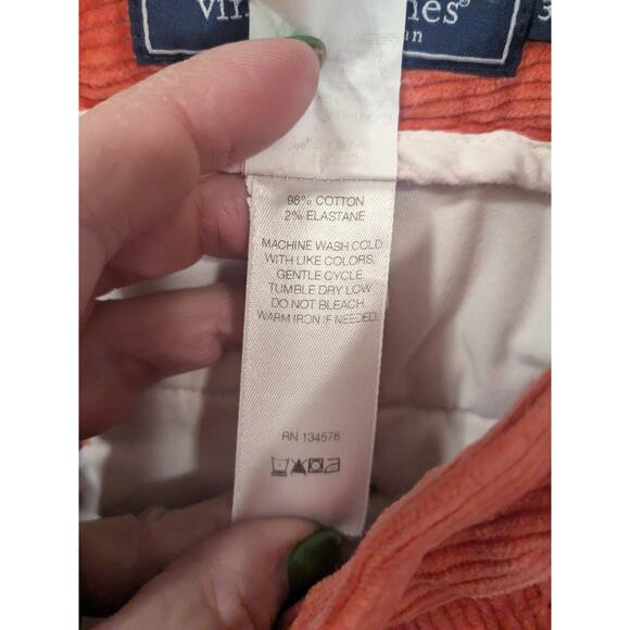 VINEYARD VINES Men's Size 35x32 Shep&Ian Corduroy Straight Leg Pants Orange $128 - Picture 5 of 7